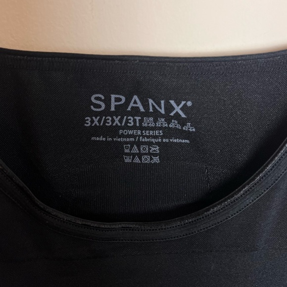 SPANX Power Mid-Thigh Open-Bust Bodysuit Size 3X Very Black - Picture 3 of 13